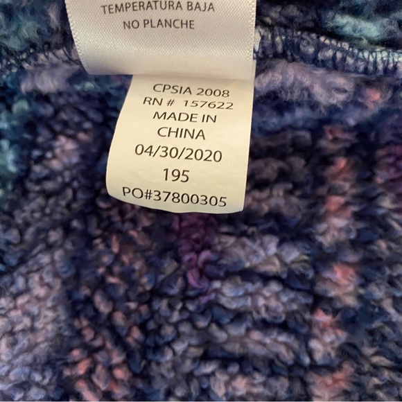 Eddie Bauer Girls Full Zip Fleece Jacket Hood Cozy Large Size 14/16 Purple Blue - Picture 10 of 14